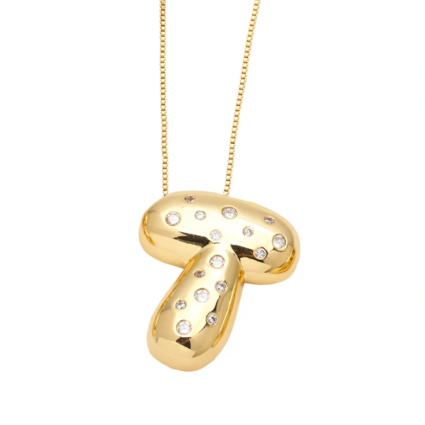 AS jewelry fat English letter necklace female gold-plated zircon clavicle chain nkb241