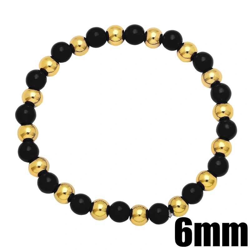 Bohemian color bracelet creative handmade copper gold-plated oil drop round beaded elastic bracelet bracelet brg92