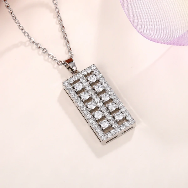 Fashionable and versatile new jewelry full of diamonds Lucky abacus pendant sweater chain personalized necklace wholesale