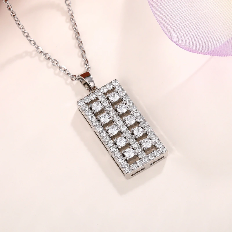 Fashionable and versatile new jewelry full of diamonds Lucky abacus pendant sweater chain personalized necklace wholesale