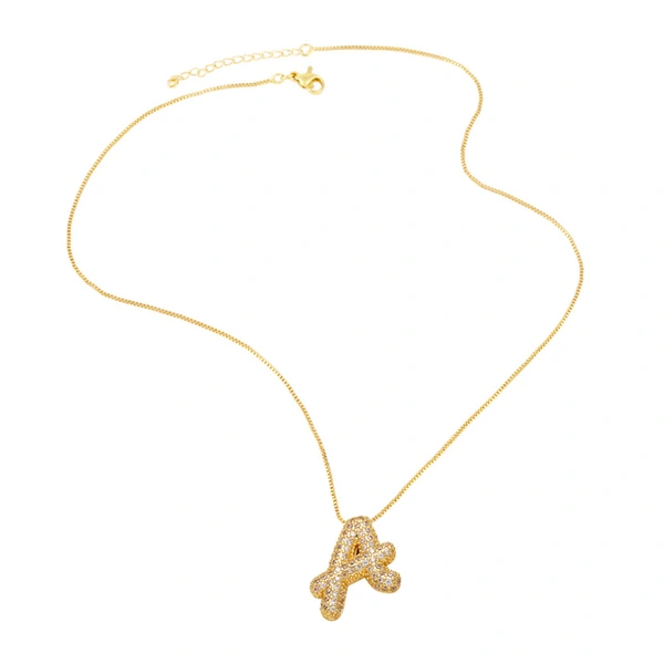 AS jewelry new hot selling writing full zirconium 26 English letters pendant necklace clavicle chain nkz14