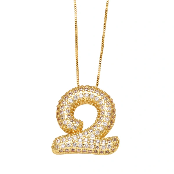 AS jewelry new hot selling writing full zirconium 26 English letters pendant necklace clavicle chain nkz14