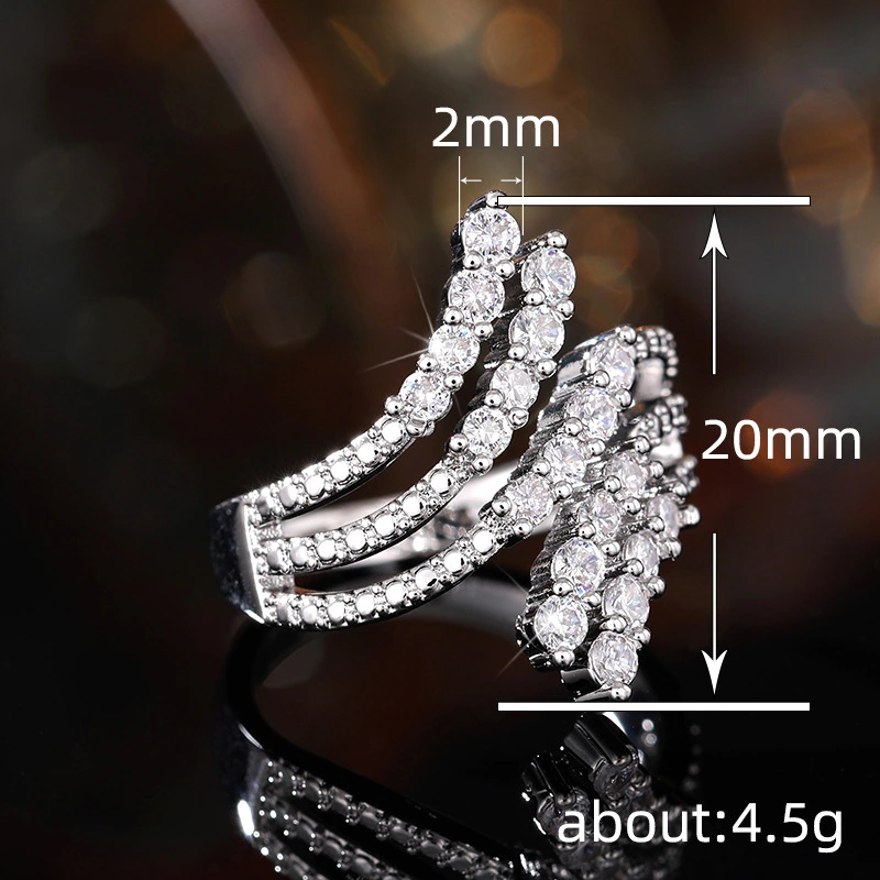 Hot ring geometric swing arm design sense hand jewelry fashionable multi-layer light luxury ring