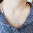  Korean exquisite imitation moissanite necklace super flash round live broadcast hot pendant simple light luxury women's necklace