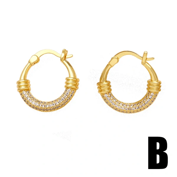 European and American fashion simple pearl heart earrings niche design inlaid zircon gold-plated earrings earrings erw41