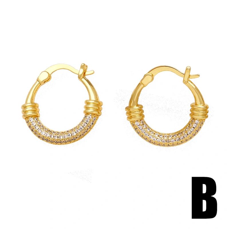 European and American fashion simple pearl heart earrings niche design inlaid zircon gold-plated earrings earrings erw41