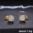European and American hot-selling full diamond hip-hop men's earrings micro-inlaid zircon electroplated round earrings wholesale
