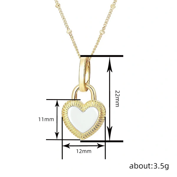  High-grade oil drop heart pendant Korean style light luxury niche retro heart-shaped necklace wholesale direct sales