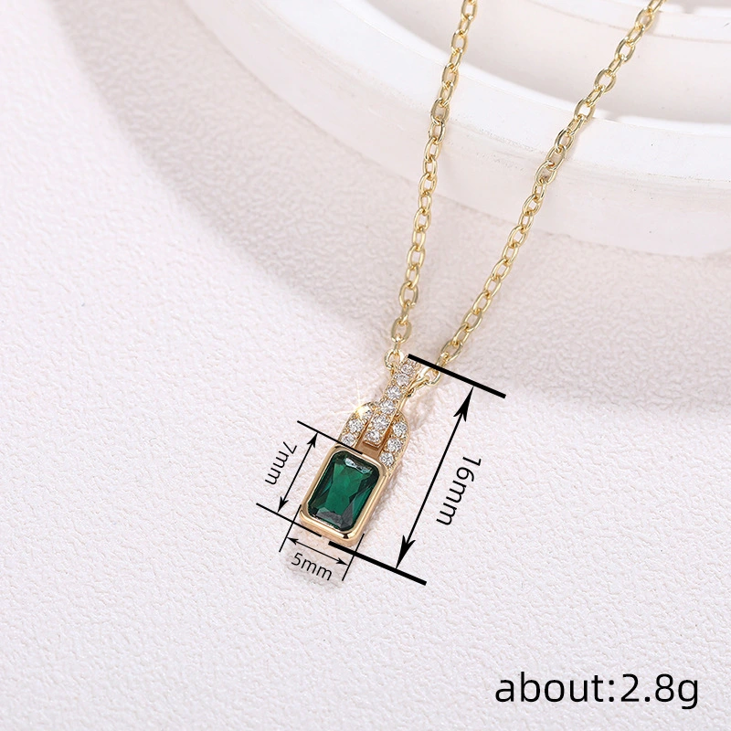   Hot selling elegant and exquisite necklace for women, light luxury style, lady's evening dress accessories, geometric square necklace