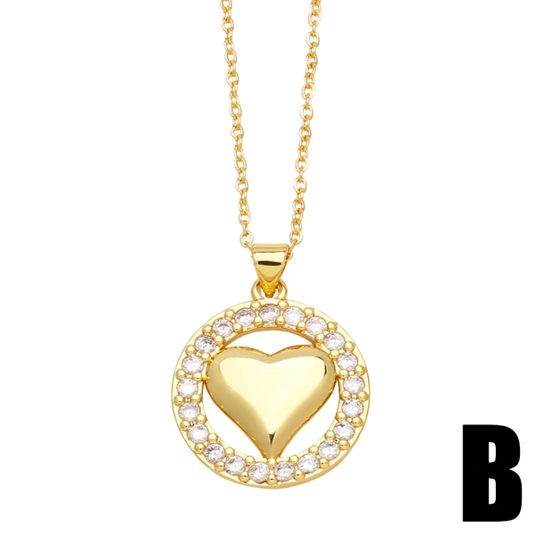Hot selling zircon inlaid heart necklace for women temperament versatile clavicle necklace jewelry wholesale nkb866