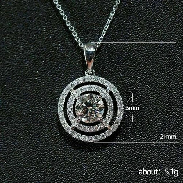 European and American new fashion round pendant necklace for women Korean style simple zircon sweater chain clavicle chain