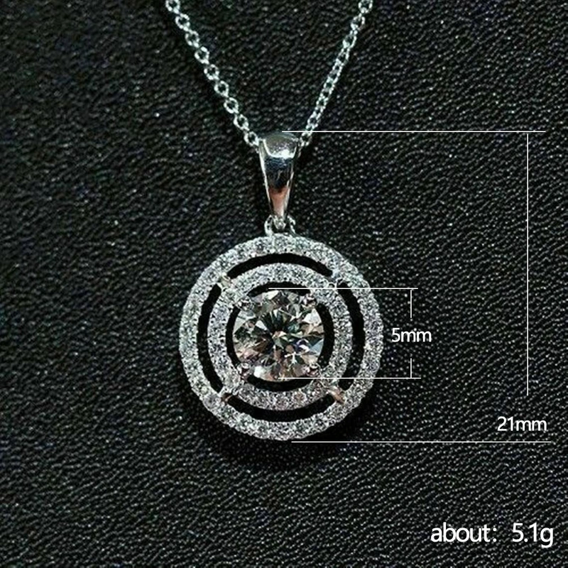 European and American new fashion round pendant necklace for women Korean style simple zircon sweater chain clavicle chain