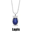Hot selling crystal agate owl necklace retro punk style owl pendant silver sweater chain nkb660