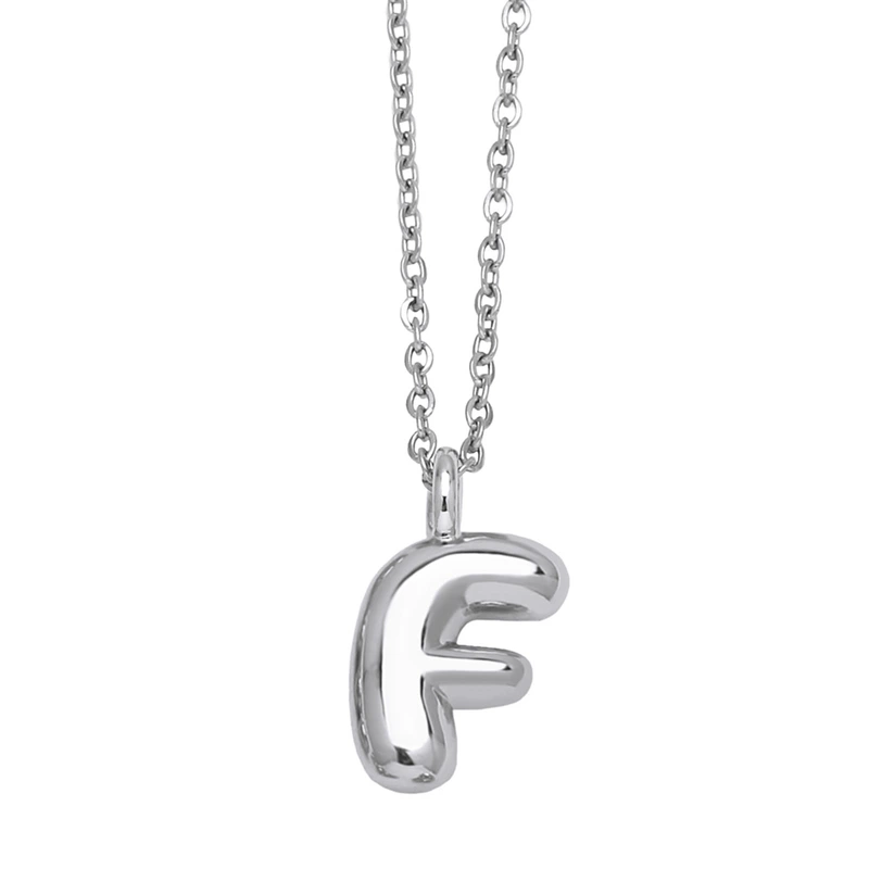 European and American hot-selling jewelry 26 English letters pendant necklace hip-hop smooth gold-plated clavicle chain nkp13