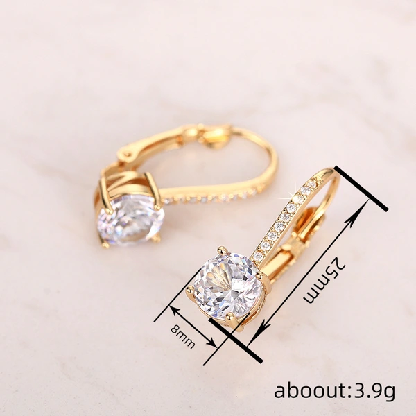 European and American French temperament buckle women's four-claw inlaid zircon jewelry elegant dress with exquisite jewelry