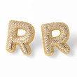 AS jewelry hot selling 26 English letters earrings gold-plated full zircon earrings female era009