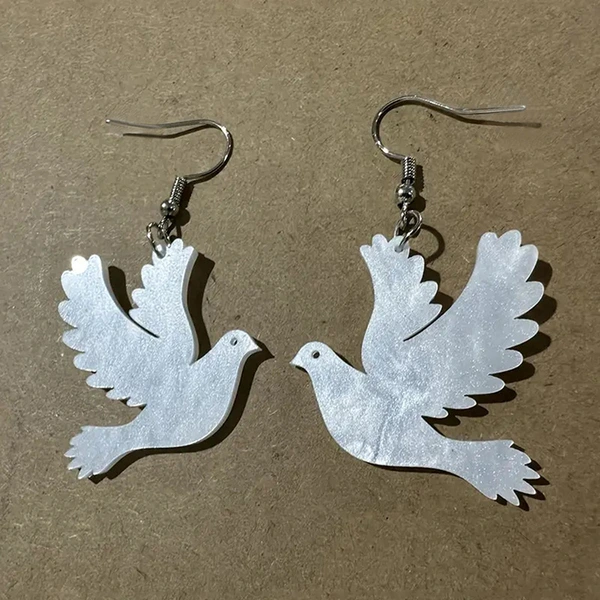    Hot selling earrings for women, acrylic glitter pigeon earrings, fashionable and elegant, popular online