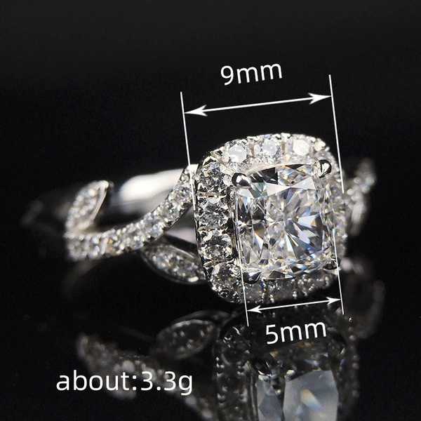  Hot selling new princess square ring European and American hot style inlaid zircon women's jewelry engagement proposal ring