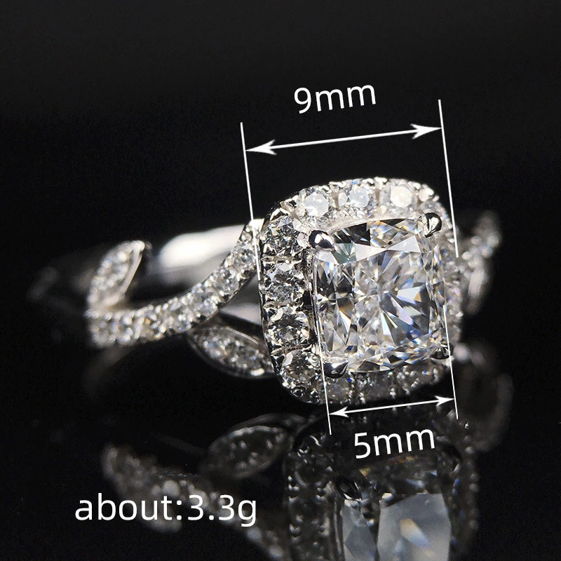  Hot selling new princess square ring European and American hot style inlaid zircon women's jewelry engagement proposal ring