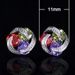 European and American hot-selling fashion mix and match colorful zircon earrings for women, daily versatile earrings