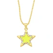 Clearance European and American spring five-pointed star necklace pendant color oil drop zircon necklace clavicle chain female nka003