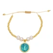 AS jewelry pearl color Madonna pendant bracelet female copper plated 18k gold bracelet hand jewelry brh37