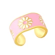 Clearance AS jewelry new retro small daisy open ring personality simple wide version flower ring female rim14