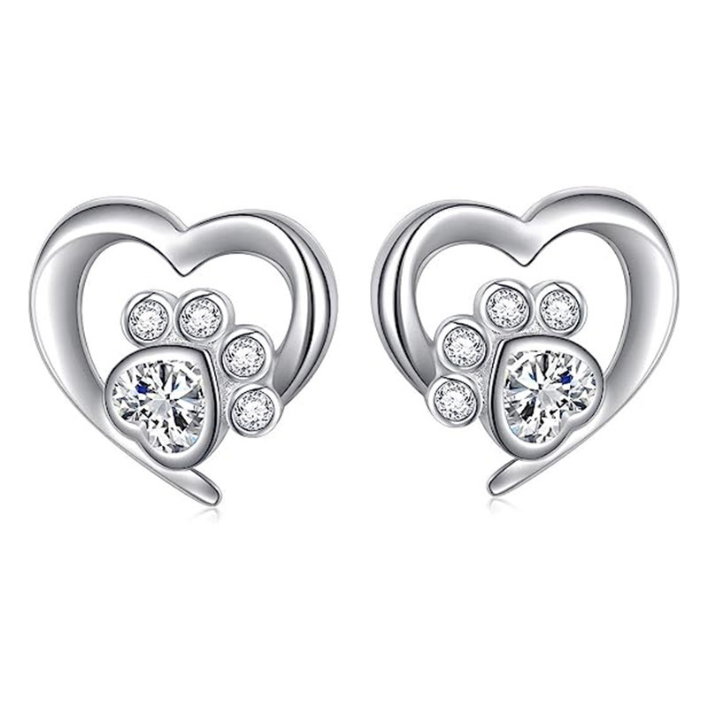 TEMU praises the new trend earrings European and American cute fashion cat claw earrings fresh love female earrings