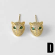 AS Jewelry Hot Selling Micro-Inlaid Zircon Leopard Head Earrings Copper Plated 18k Gold Earrings Et02
