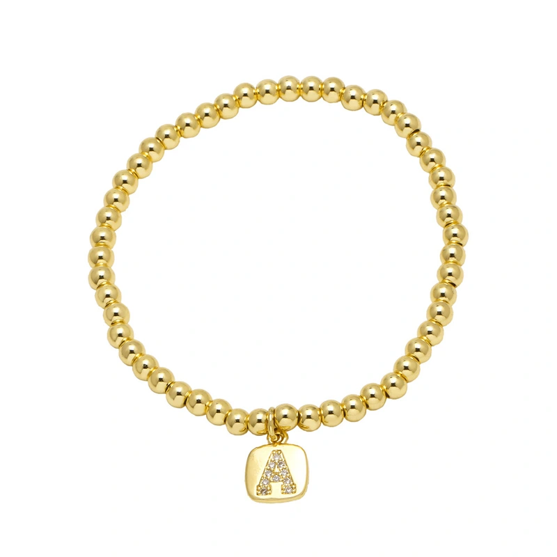 AS jewelry hot selling square 26 English letters pendant bracelet female beaded bracelet brf55