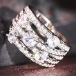   Wedding ladies niche ring female round line cross design niche style single ring