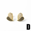 AS jewelry copper plated 18k gold heart inlaid zircon earrings earrings female era262