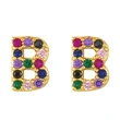 New European and American fashion 26 letters earrings original personality inlaid with colored zircon letter earrings erw62