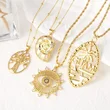 AS jewelry European and American fashion hot selling copper plated real gold eye tree of life pendant necklace clavicle chain nks90