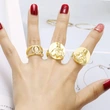 AS jewelry European and American hot-selling glossy gold-plated Virgin Mary open ring ring rik23