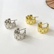 Metallic strap earrings, niche design, high-end temperament, fashionable earrings, personality, cool style earrings