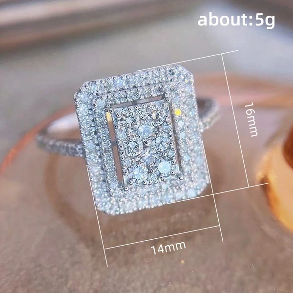 Exclusive accessories, high-end, light luxury temperament, full diamond micro-inlaid ring, versatile zircon ring for women