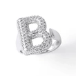 Jewelry Europe and the United States hot selling 26 English letter ring gold-plated full zircon fat letter ring rih91