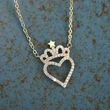  European and American celebrity love necklace female crown star design necklace niche personality Internet celebrity style jewelry