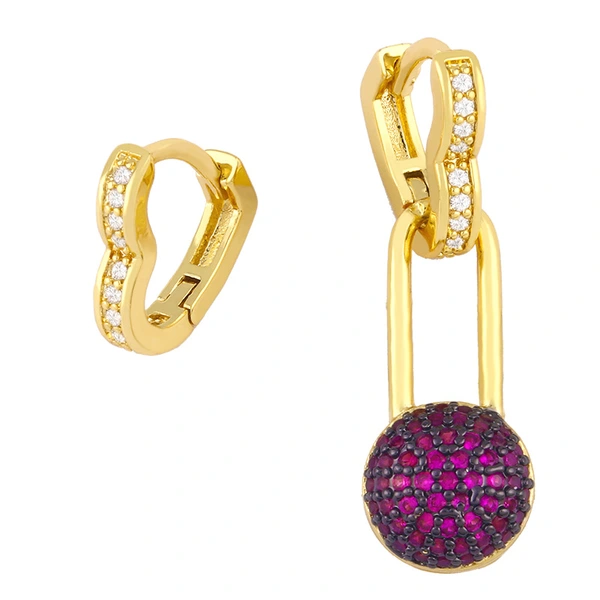 Clearance asymmetrical earrings 2024 trendy internet celebrity love pin earrings female temperament versatile accessories erv83