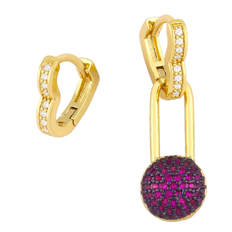 Clearance asymmetrical earrings 2024 trendy internet celebrity love pin earrings female temperament versatile accessories erv83