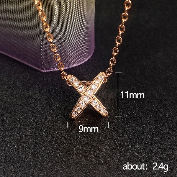 Women's new letter X necklace European and American student forest clavicle chain pendant necklace jewelry