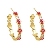 Clearance European and American style retro Fatima hand earrings female trendy personality color drop oil C shape earrings ers99