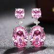Pink inlaid zircon earrings for women fashion floral stylish exquisite earrings exquisite popular popular jewelry