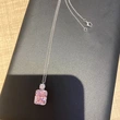European and American sugar cube necklace peach blossom luck trend exquisite square pendant hot selling necklace