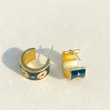 Xiaohongshu's hot-selling blue daisy earrings, simple C-shaped earrings, European and American celebrity floral earrings