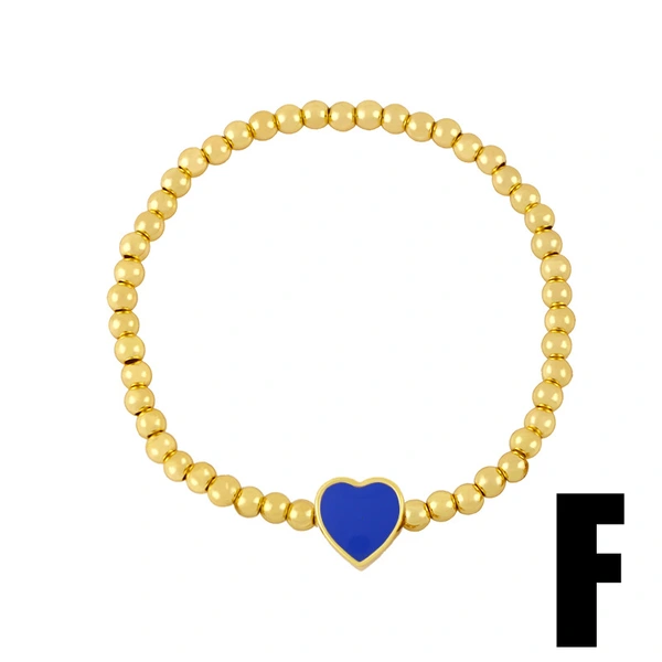 Clearance gold round bead bracelet 2024 female niche design oil drop love heart hand jewelry brd80