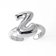 AS jewelry European and American hot selling 26 English letters ring female copper plated 18k gold open ring rih05