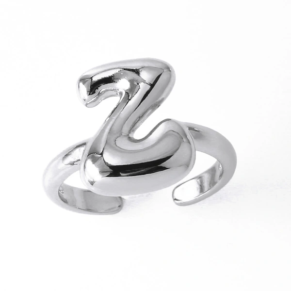 AS jewelry European and American hot selling 26 English letters ring female copper plated 18k gold open ring rih05