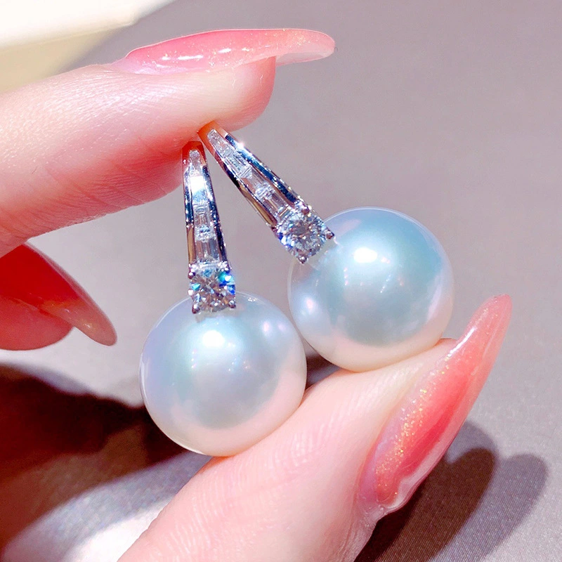 2024 new trendy French imitation pearl earrings high-end light luxury earrings simple and fashionable earrings for women
